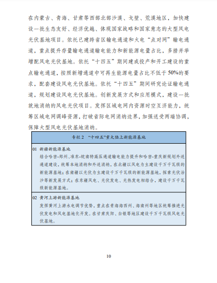 發(fā)改委、能源局等九部委聯(lián)合印發(fā)發(fā)布“十四五”可再生能源規(guī)劃！