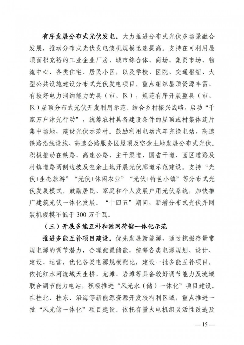 廣西“十四五”規(guī)劃：大力發(fā)展光伏發(fā)電，到2025年新增光伏裝機15GW！